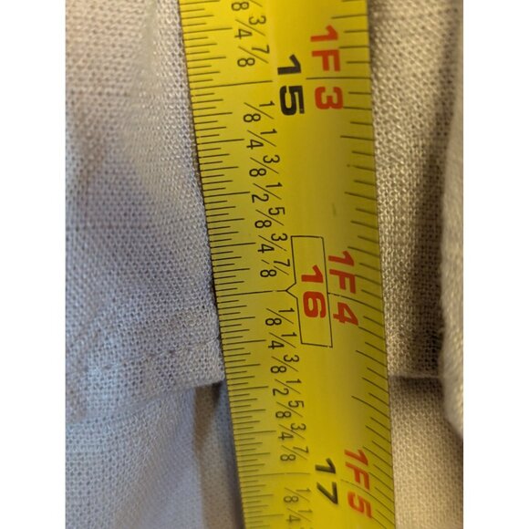 La Lavon Beige Sleeveless Pleated Crop Top With Tie Front Rayon & Linen Blend Li - Picture 6 of 6